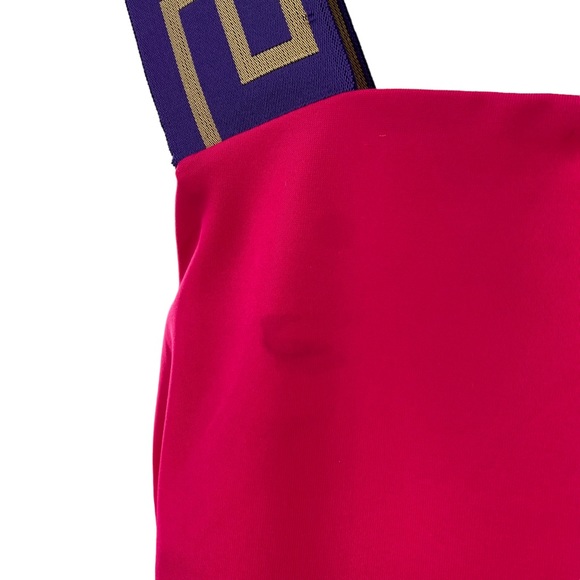 VERSACE NEW Vita Logo One Piece Swim Suit Tropical Pink & Dark Orchid Size XS - Picture 9 of 9